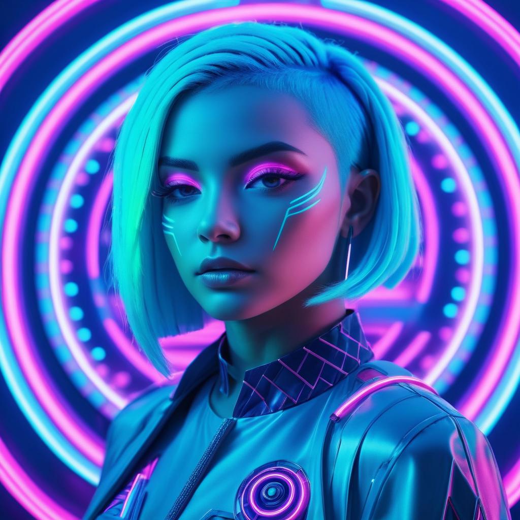 Neon Cyberpunk Portrait of a Woman