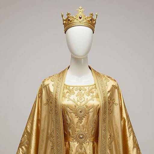 Golden Mannequin with Ornate Robe