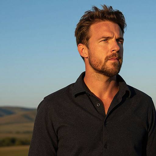 Rugged Handsome Man at Sunset