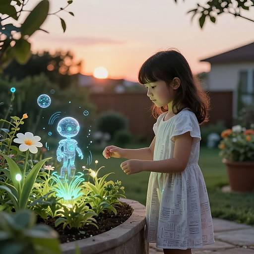 Serene Tween AI in Tech Garden