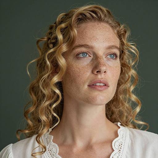 Captivating Close-Up of a Freckled Beauty
