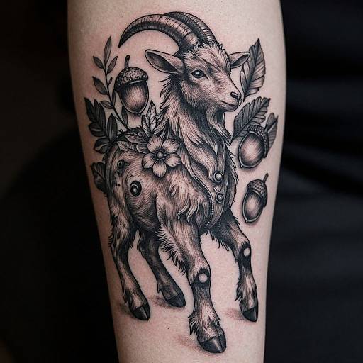 Whimsical Faun Forest Deity Tattoo