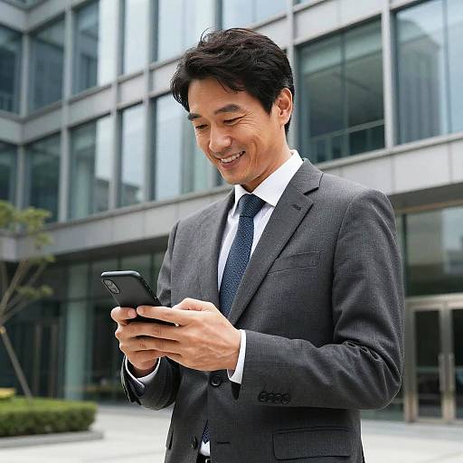 Smiling Middle-Aged Businessman in Suit
