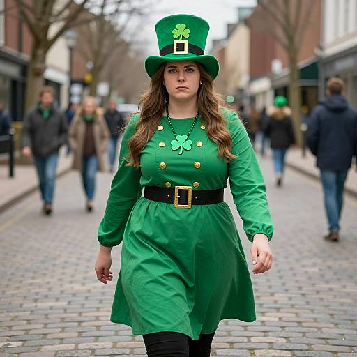 Plus Size Woman in St. Patrick's Day Costume