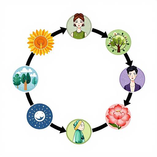 Cyclical Life and Seasons Fashion Symbol