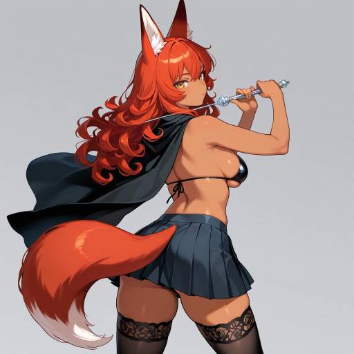 Confident Fox Girl in Cowboy Shot Confident Fox Girl in Cowboy Shot