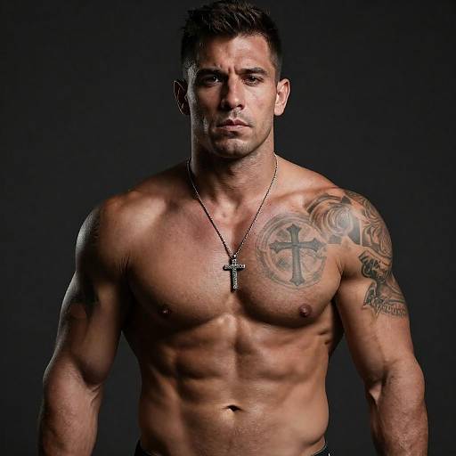 Intense Portrait of a Muscular Man