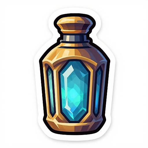 Fantasy Potion Bottle Icon Illustration