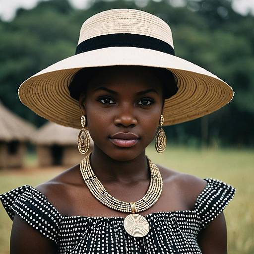 African Woman in Traditional Igbo Dress and Jewelry