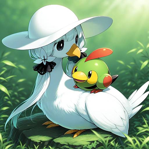 Illustration of Natu, pokemon in the style of Hiroya juuren