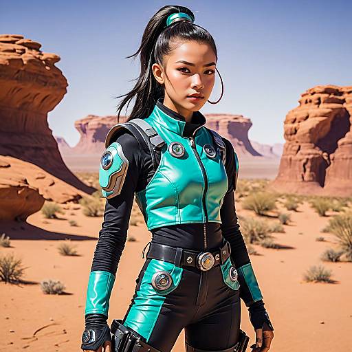 Space Scout in Futuristic Desert Outfit