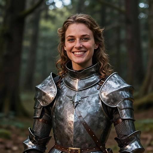 Happy Female Knight Portrait Artwork
