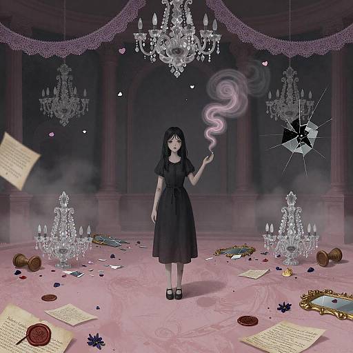 Undead Girl in Sunken Marble Ballroom