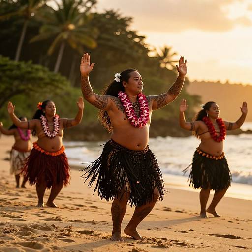 Samoan Cultural Dance at Sunset