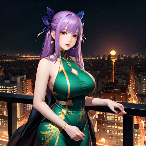 Aesthetic Anime Girl in City Night