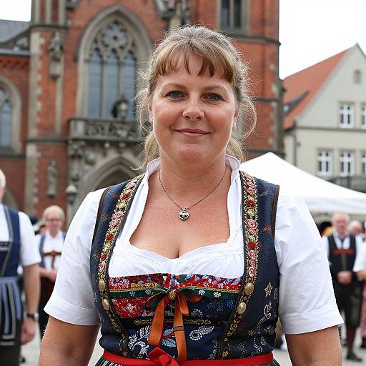 Candid Portrait of German Woman in Traditional Dress