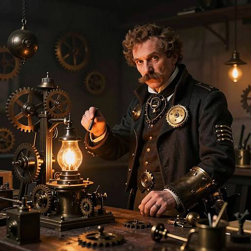 Steampunk Brezniew in Inventor's Workshop