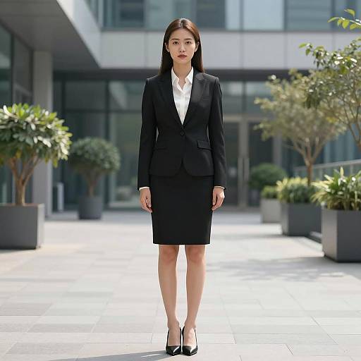 Confident Woman in Stylish Office Attire