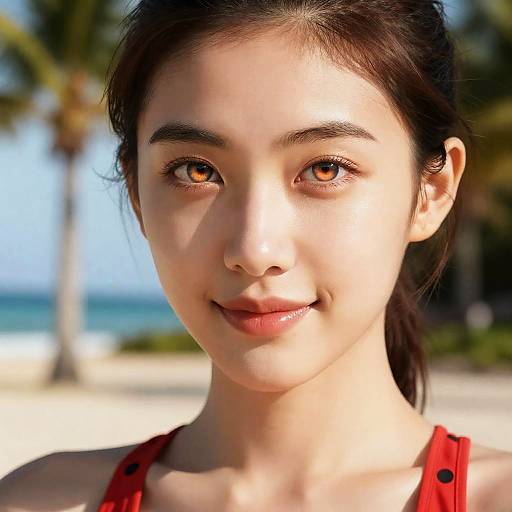 Ultra-Realistic Tropical Beach Portrait
