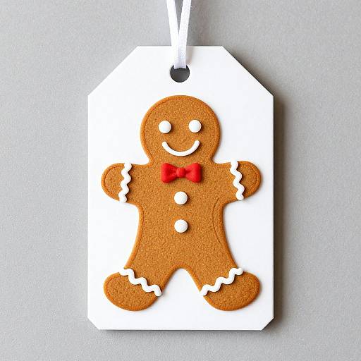 Festive Gingerbread Man Gift Tag