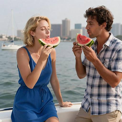 Summer Boat Picnic with Watermelon Delight