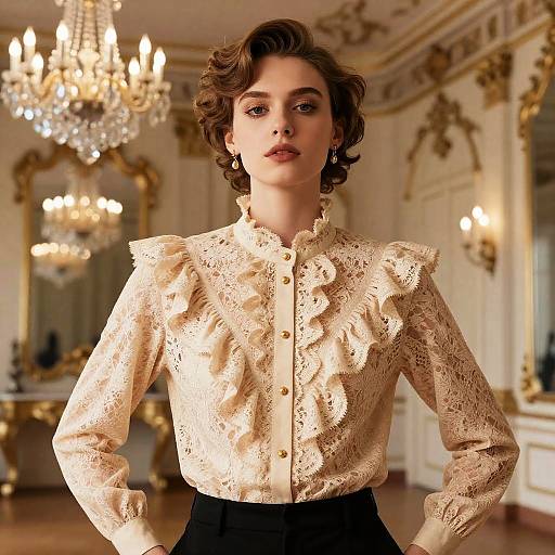 Androgynous Icon in Champagne Lace