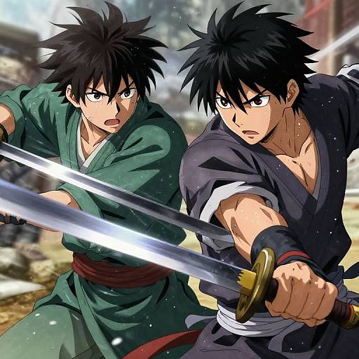 Realistic Anime Intense Sword Battle