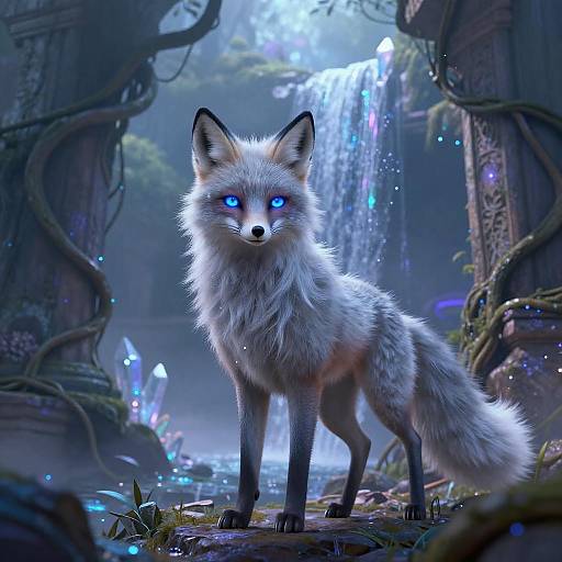 Mystical Fox in Enchanted Twilight Forest