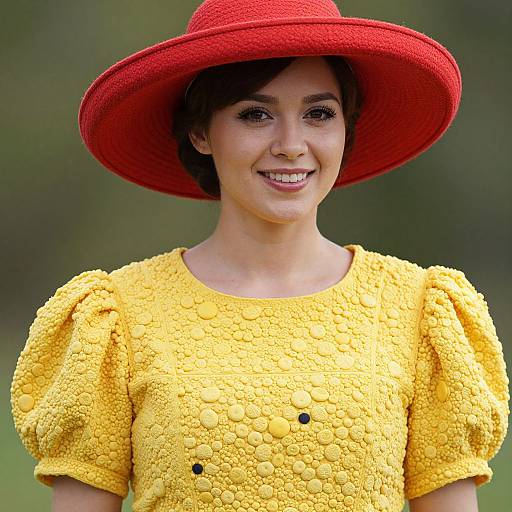 Woman in Pebbles Costume Close-Up