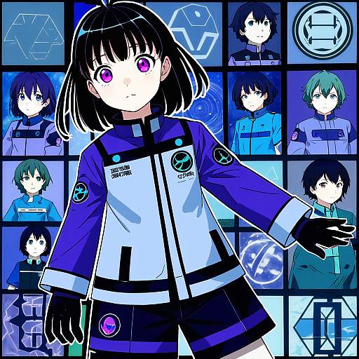 Illustration of Amatori chika, world trigger in the style of 71