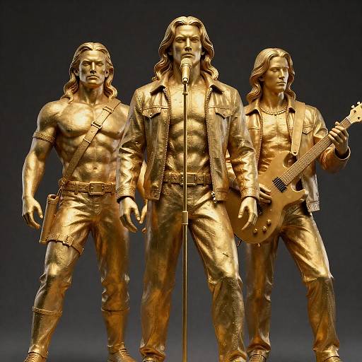 Golden Statue of Three Musicians Together