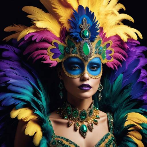 Vibrant Mardi Gras Costume Moment