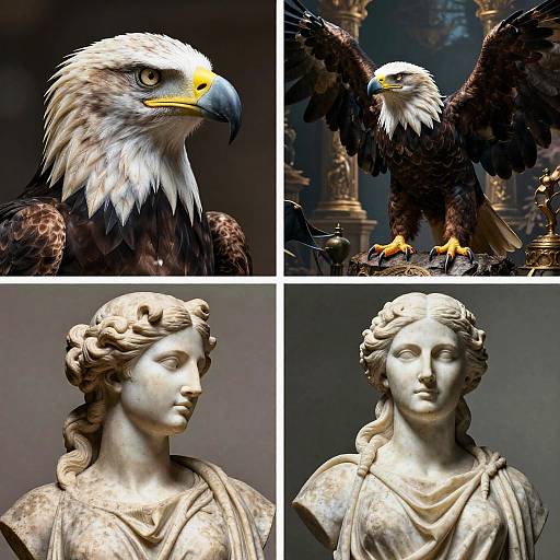 Eagles and Classical Statue Collage