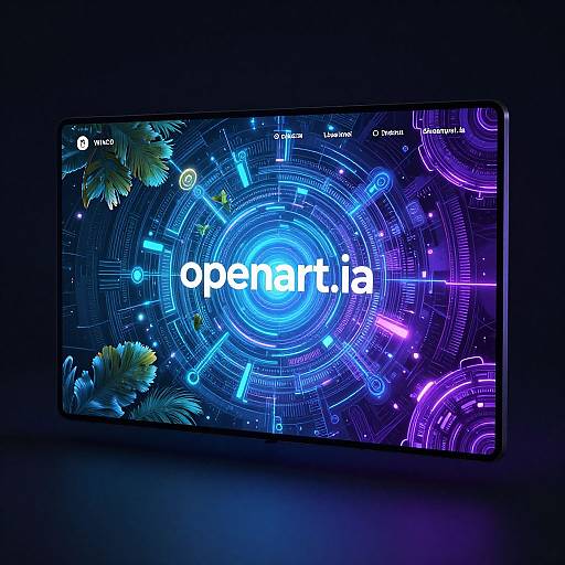 Futuristic Neon Holographic Interface