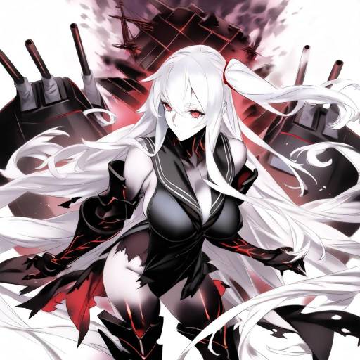 Illustration of Aircraft carrier princess, kantai collection in the style of Nishieda