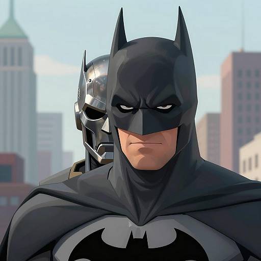 Batman with Humanoid Face in Urban Scene