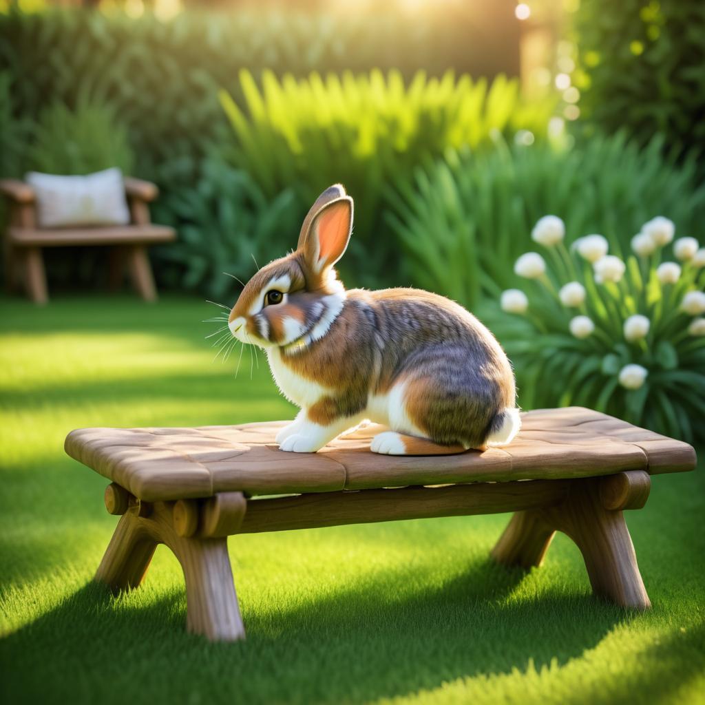 Playful Bunny in a Cozy Garden