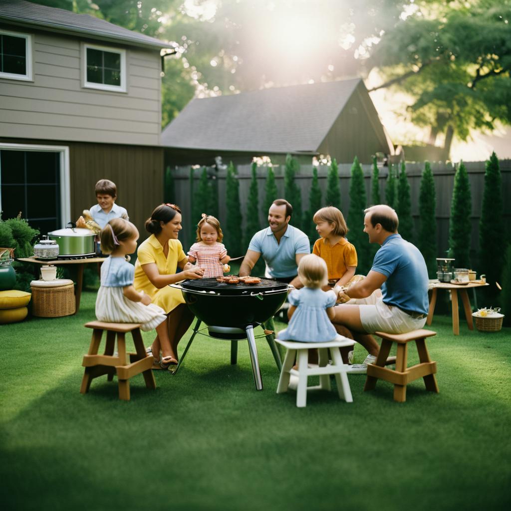 Cinematic Family Barbecue in Backyard