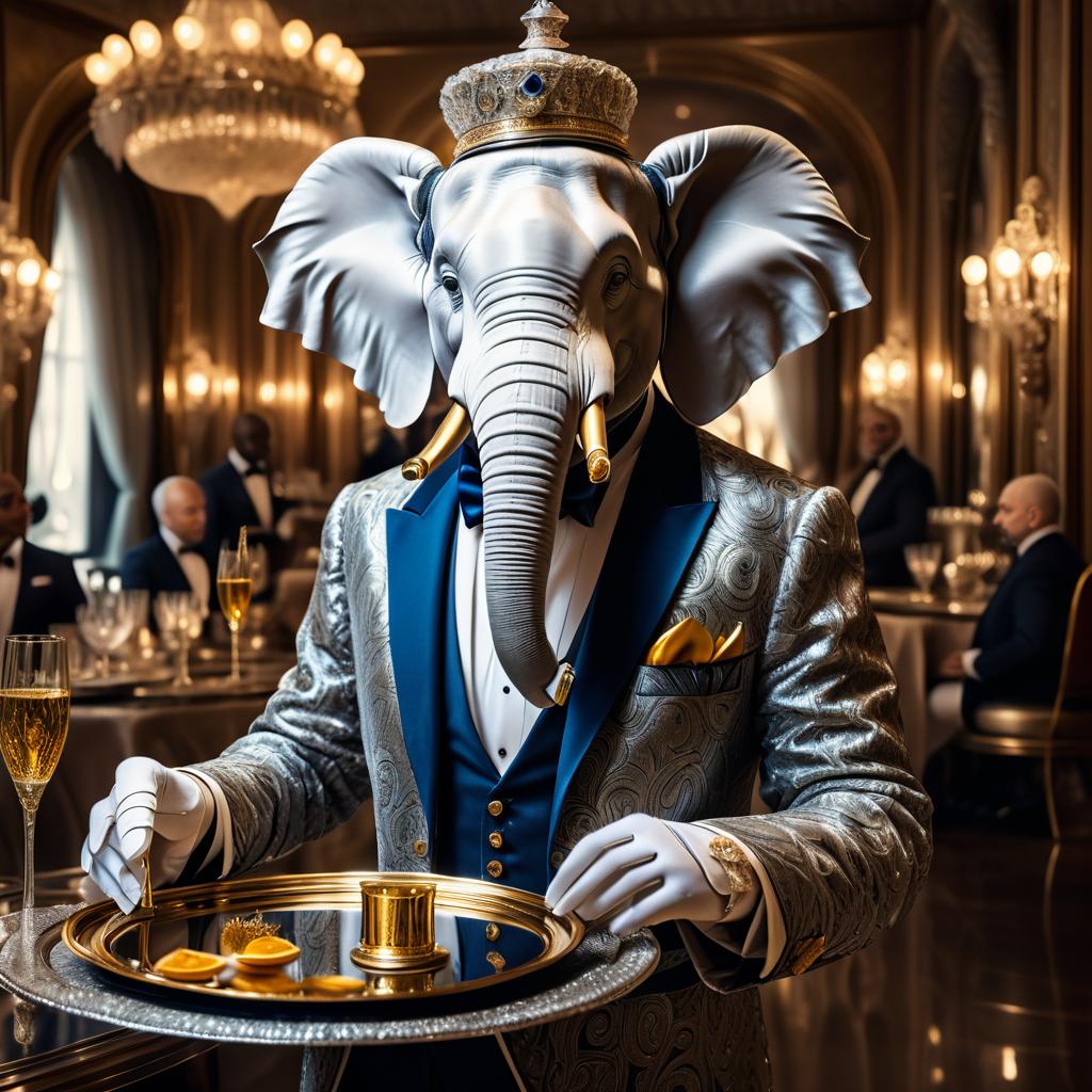 Elegant Elephant Maitre D' in Luxe Setting