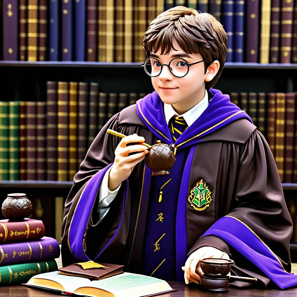 Academic Harry Potter Enjoying Chocolate Frog