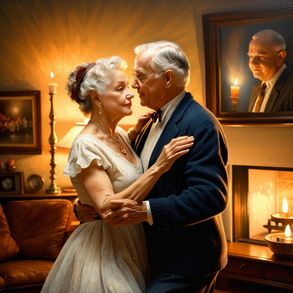 Charming Couple Dancing in Candlelight