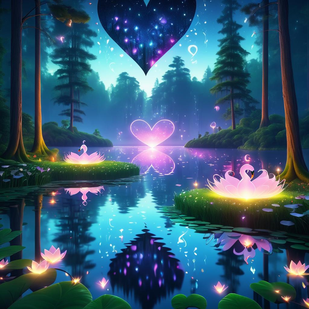 Enchanted Valentine's Day Lake Scene