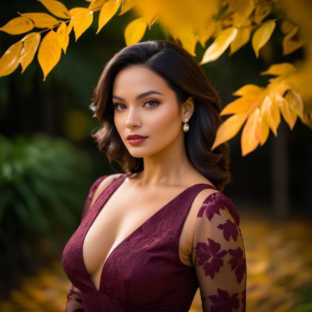 Autumn Elegance: Latin Beauty Portrait