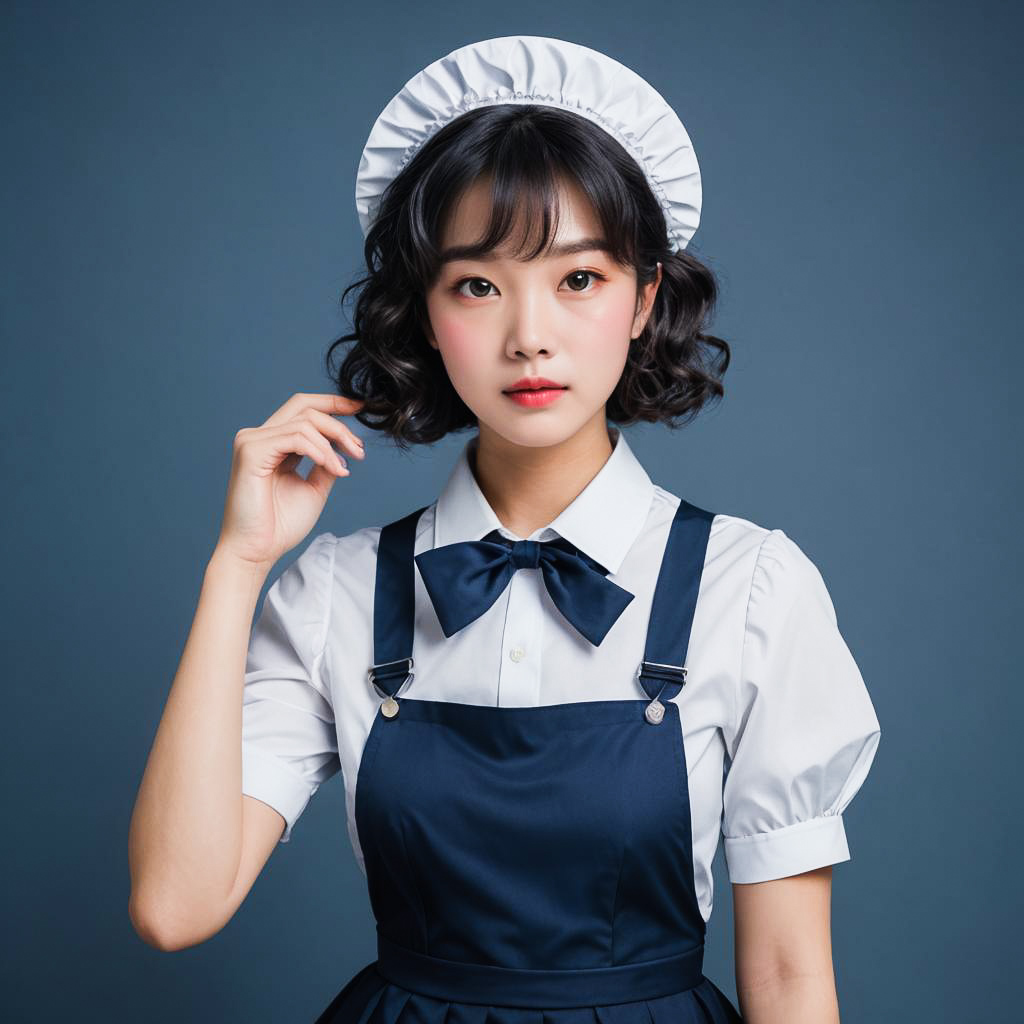 Flustered Maid Cafe Worker in Editorial Shoot