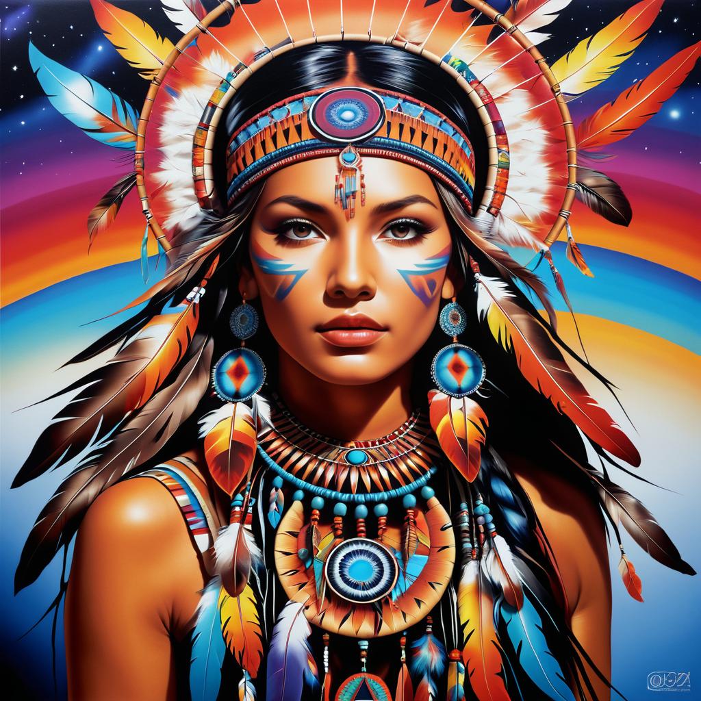 Surreal Native American Woman Art