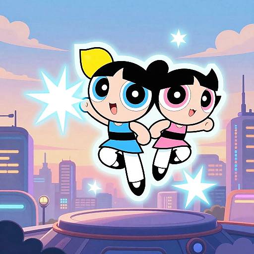 Cute Powerpuff Girls Superhero Design