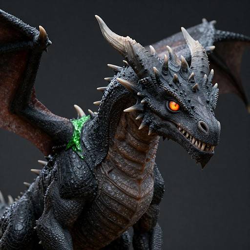 Intense CGI Dragon with Glowing Features