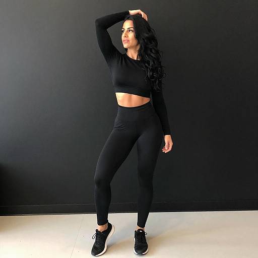 Fit Woman in Black Athletic Wear