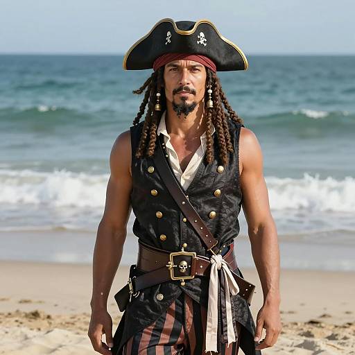 Pirate Portrait on the Sandy Beach