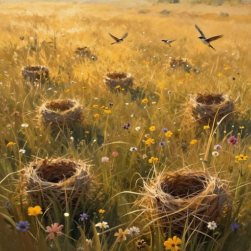 Golden Hour Wildflower Nests